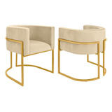Poltrona Tecido Veludo Base Metal Escritorio Recepçao Decor