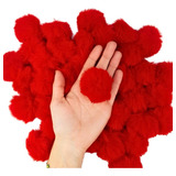 Pompom - Pelúcia Vermelho 50 Mm - C/50 Unidades - Nybc