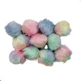 Pompom Pelúcia Colorido Tie Dye De 8cm - Kit Com 40 Peças