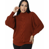 Poncho Feminino Manga Longa Tricot Poncho