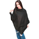 Poncho Feminino Tendencia Inverno Soft Plush Gola Alta 