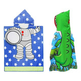 Poncho Infantil Toalha Capuz Roupao Praia Astronauta Jacare