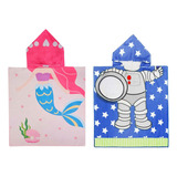 Poncho Infantil Toalha Capuz Roupao Sereia Astronauta Kids