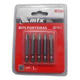 Ponta Bits Ph3 50mm Crv Torção Rosqueada Mtx Kit 5 Peças