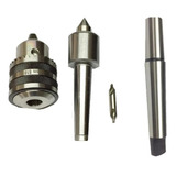 Ponta Rotativa Cm2 Std Para Torno + Mandril Com Haste Cm2
