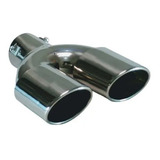 Ponteira Escapamento Aço Inox Esportiva Dupla Saída Angulada