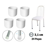 Ponteira Protetora Pé De Cadeira Tubular 3,1cm Conjunto 24pç Cor Branca