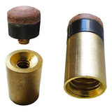 Ponteira Rosca De Couro 11 Mm + Virola Metal Bilhar/
