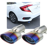 Ponteiras Civic Touring G10 Turbo Aço Inox Azulado Par
