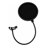 Pop Filter Tela Anti Sopro Para Microfone Com Haste Flexível