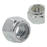 Porca Sextavada Din 985 Nylon M6 Auto Travante Inox - 50un