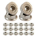 Porca Sextavada Flangelada Serrilhada M6 Aço Inox A2 20 Und