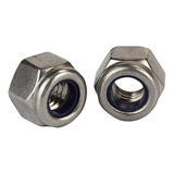 Porca Sextavada Travante Com Nylon (parlok) M6 Inox Cx 50pçs