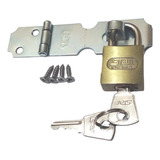 Porta Cadeado Pequeno 2,5 Pol. Com Cadeado 25 Mm E Parafusos