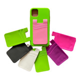 Porta Cartão De Silicone Para Celular Com 2 Entradas Adesivo