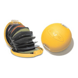 Porta Cd Portátil Discgear Capacidade 20 Mídias Dvds Bluray Cor Amarelo