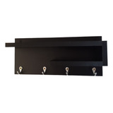 Porta Chaves Decorativo Parede Organizador Mdf Preto Tx 15mm