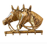 Porta Chaves Dois Cavalos Bronze Decoração Casa Parede