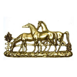 Porta Chaves Em Bronze Cavalos Éguas