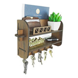 Porta Chaves Parede Organizador Com Prateleira Decorativo