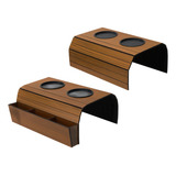 Porta Copo Sofá + Porta Controle Kit 2 Peças Madeira Oferta 