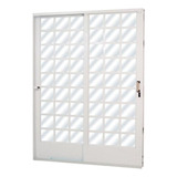 Porta Correr De Aço Mgm Mgm Cor Branco Branco 160cm X 215cm De 120mm De Espessura