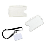 Porta Crachá Cartão Pvc Transparente Sem Cordão 30 Unidades