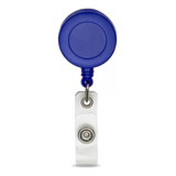 Porta Crachá Retrátil Roller Clips - 10 Peças Cor Azul