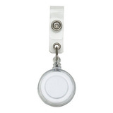 Porta Crachá Retrátil Transparente Roller Clip - 30 Unidades
