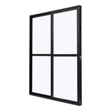 Porta De Aluminio Balcão 210x160cm 2 Folhas Com Vidro Liso