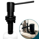 Porta Detergente Preto Fosco Inox Sabão Dispenser Embutir