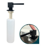Porta Detergente Preto Quadrado Dispenser Embutir Inox 500ml