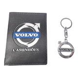 Porta Documento Carteira Carro + Chaveiro Volvo Cromado
