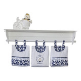 Porta Fraldas Porta Treco P/ Varão 3 Peças Urso Coroa Prince