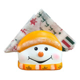 Porta Guardanapo Boneco De Neve- Decoração Laranja De Natal Boneco De Neve