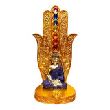 Porta Incenso Incensário Buda Tibetano 7 Chakras Mão Fátima