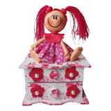 Porta Joia Cômoda Com Boneca Cabelo Rosa