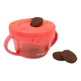 Porta Lanchinho Pote Snack Smart Bebe Clingo Livre Bpa Cor Rosa