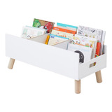 Porta Livros Revisteiro Infantil Organizador - Branco 40cm