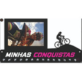 Porta Medalha Mtb Fem Para Até 50 Medalhas Porta Retrato Cor Preto Cor Da Armação Preto