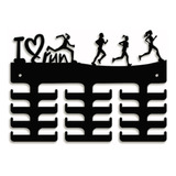 Porta Medalhas Corrida Feminina Mdf 6mm Colorido- I Love Run