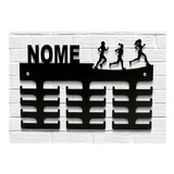 Porta Medalhas Corrida Feminino Mdf 6mm Colorido - Com Nome