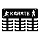 Porta Medalhas Esporte Karate Expositor 24 Suportes Preto