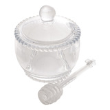 Porta Mel Cristal Pequeno Com Tampa E Pegador Wolff Pearl