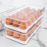 Porta Ovos Organizador De Geladeira Com Tampa Para 18 Ovos
