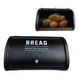 Porta Pão Cesto Organizador Black Manhattan Bread Inox
