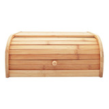 Porta Pão Grande Em Bambu Com Tampa Basculante 40cm