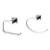 Porta Papel Higiênico Metal + Porta Toalhas - Linha Cromax
