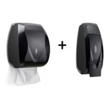 Porta Papel Toalha E Saboneteira Liquido Dispenser Preto