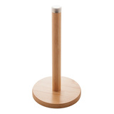 Porta Papel Toalha Mesa Bambu Suporte Para Cozinha 14x26cm